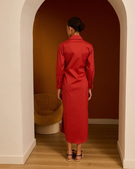 Vestido camisero de popelín teja Iscoming 6216 | IS COMING