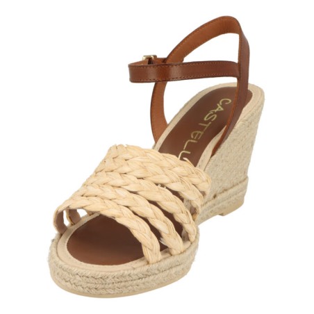 Cuña Casteller 941 / Rafia Vison – Vaqueta Nuez | Casteller