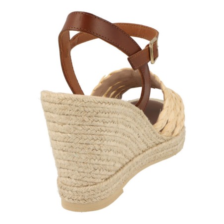 Cuña Casteller 941 / Rafia Vison – Vaqueta Nuez | Casteller