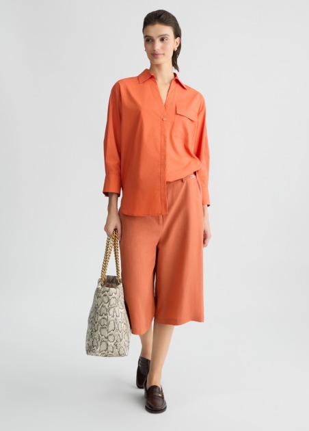 Pantalón corto en mezcla de lino WA5134 | LIU JO