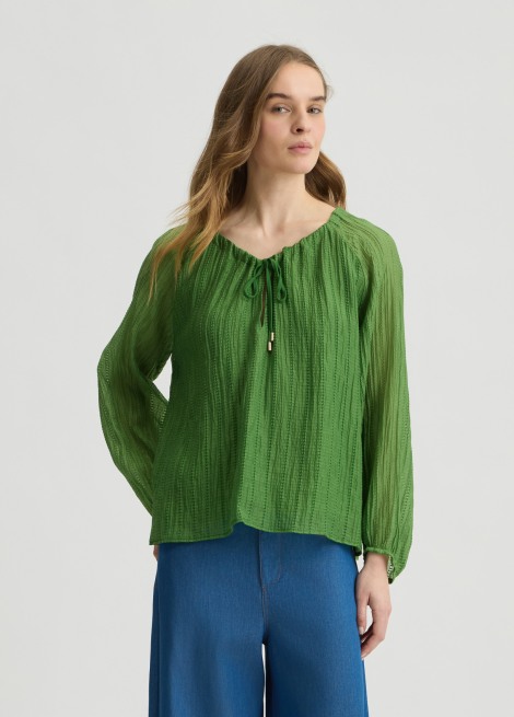 Blusa con lazos verde wa5466 | LIU JO