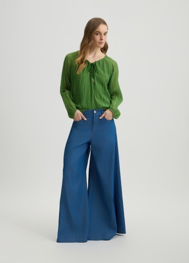 Blusa con lazos verde wa5466 | LIU JO