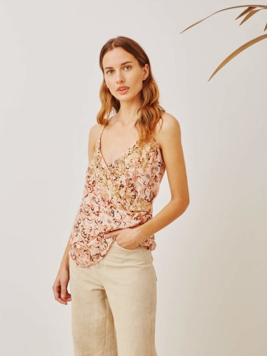 Top estampado naranja