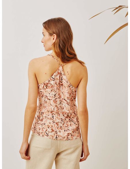 Top estampado naranja