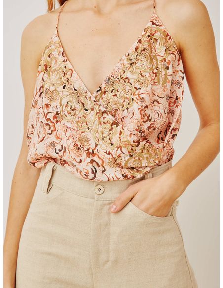 Top estampado naranja