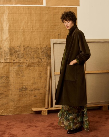 Abrigo de pana kaki 5251-301 | IS COMING