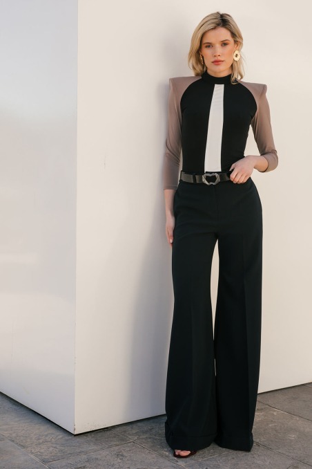 Clem Pantalón en crepe granulado COLOR NUDE | COLOR NUDE