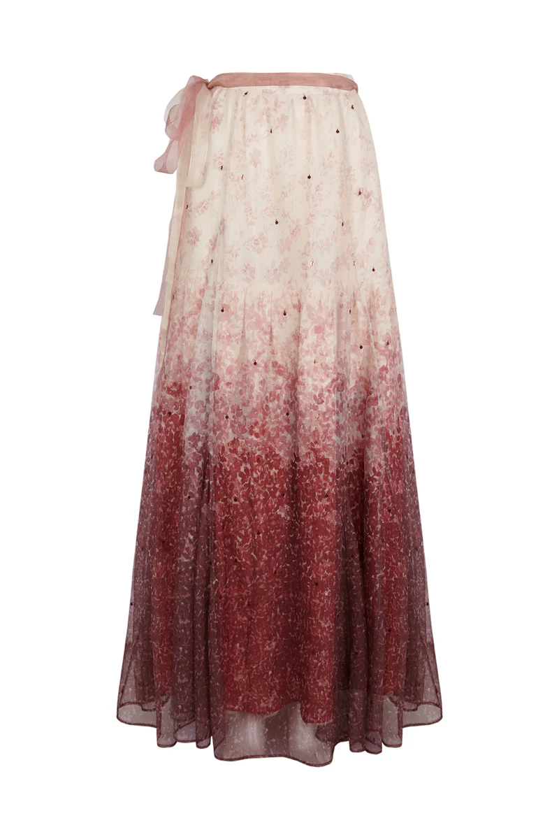 Falda midi de tul bordado Iscoming con top a juego para look de invitada